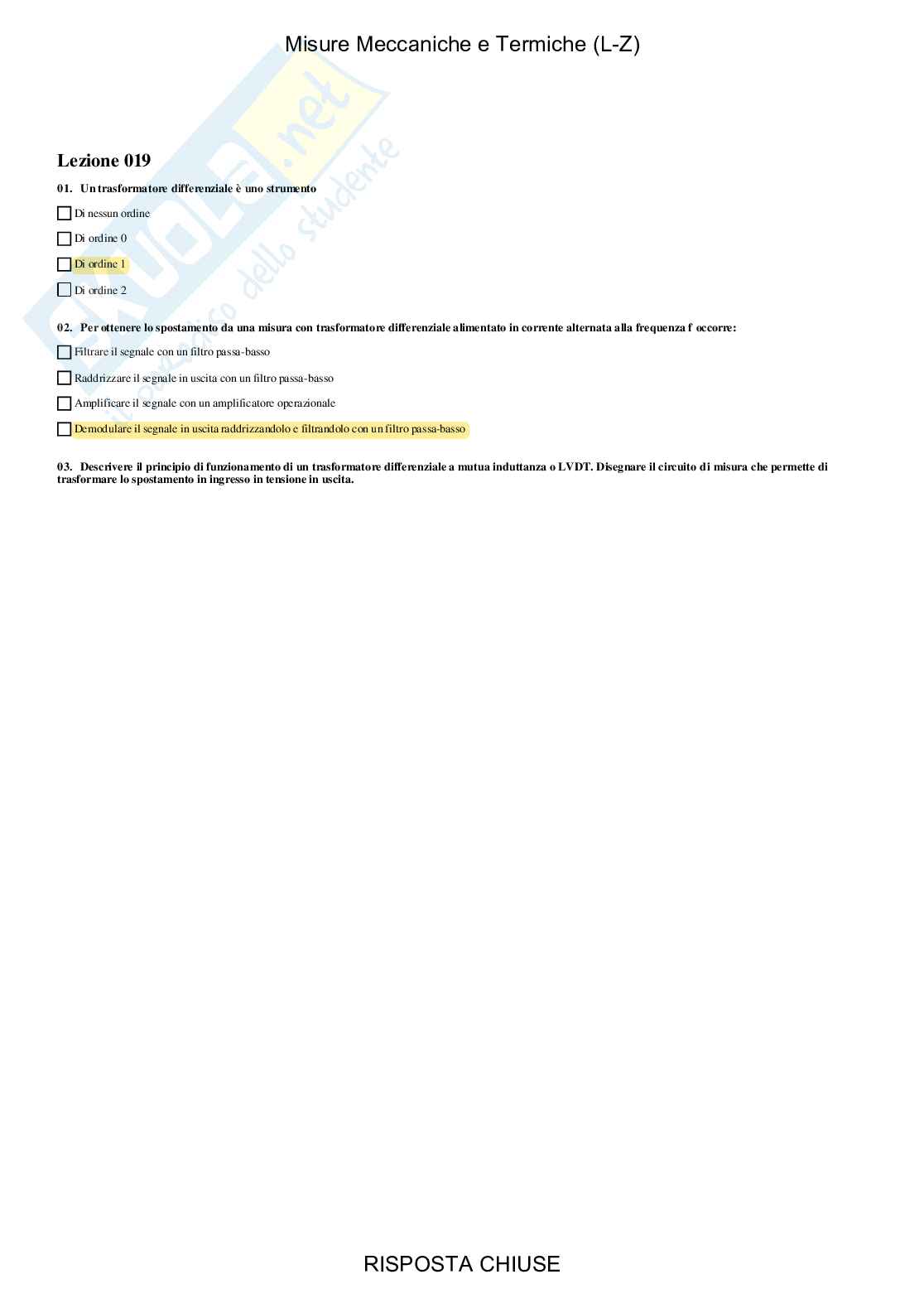 Misure meccaniche e termiche, LZ - Paniere compilato Pag. 26