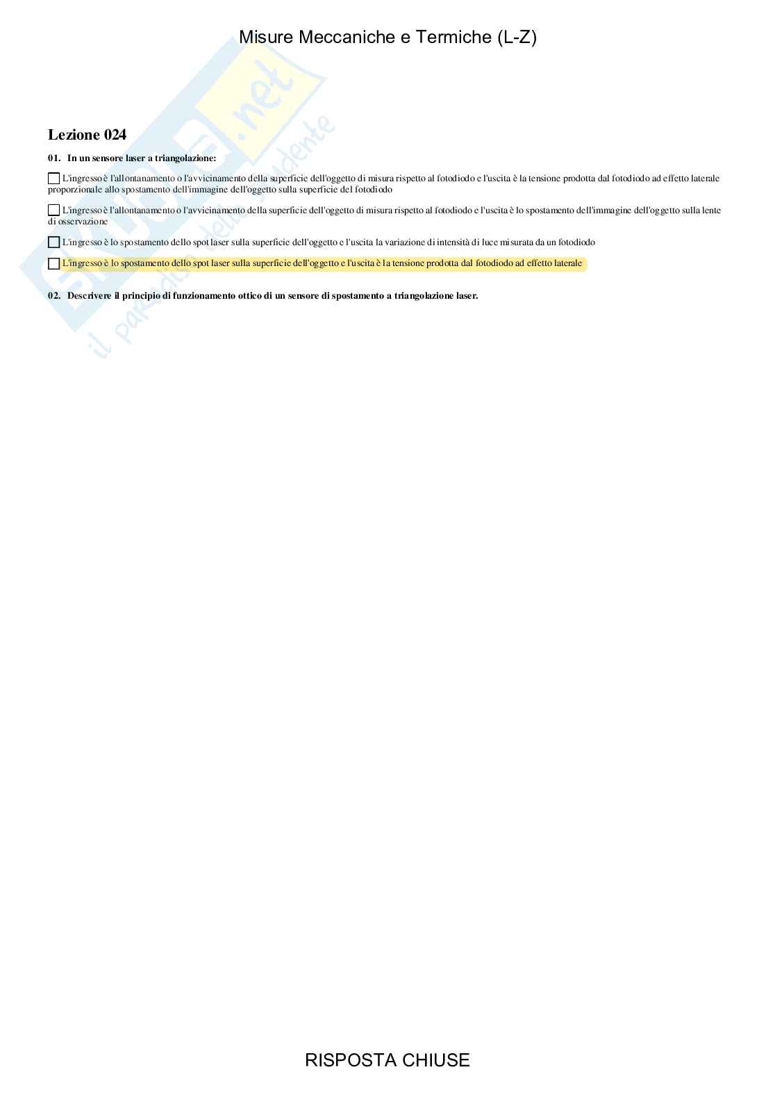 Misure meccaniche e termiche, LZ - Paniere compilato Pag. 31