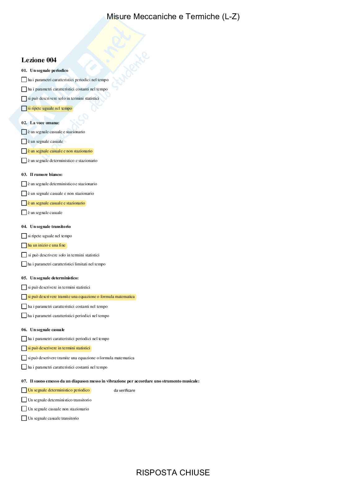 Misure meccaniche e termiche, LZ - Paniere compilato Pag. 6
