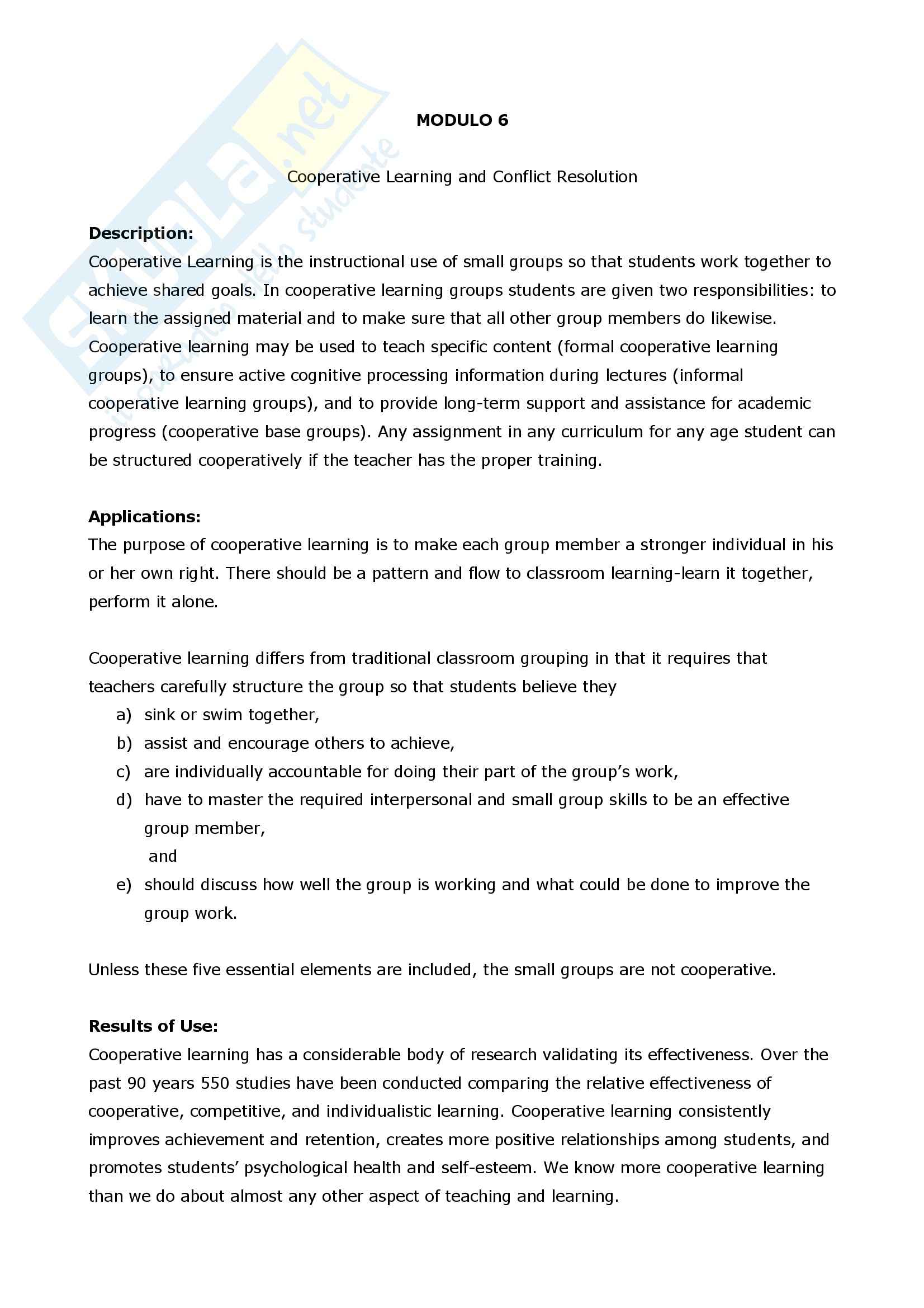 Apprendimento cooperativo Pag. 1