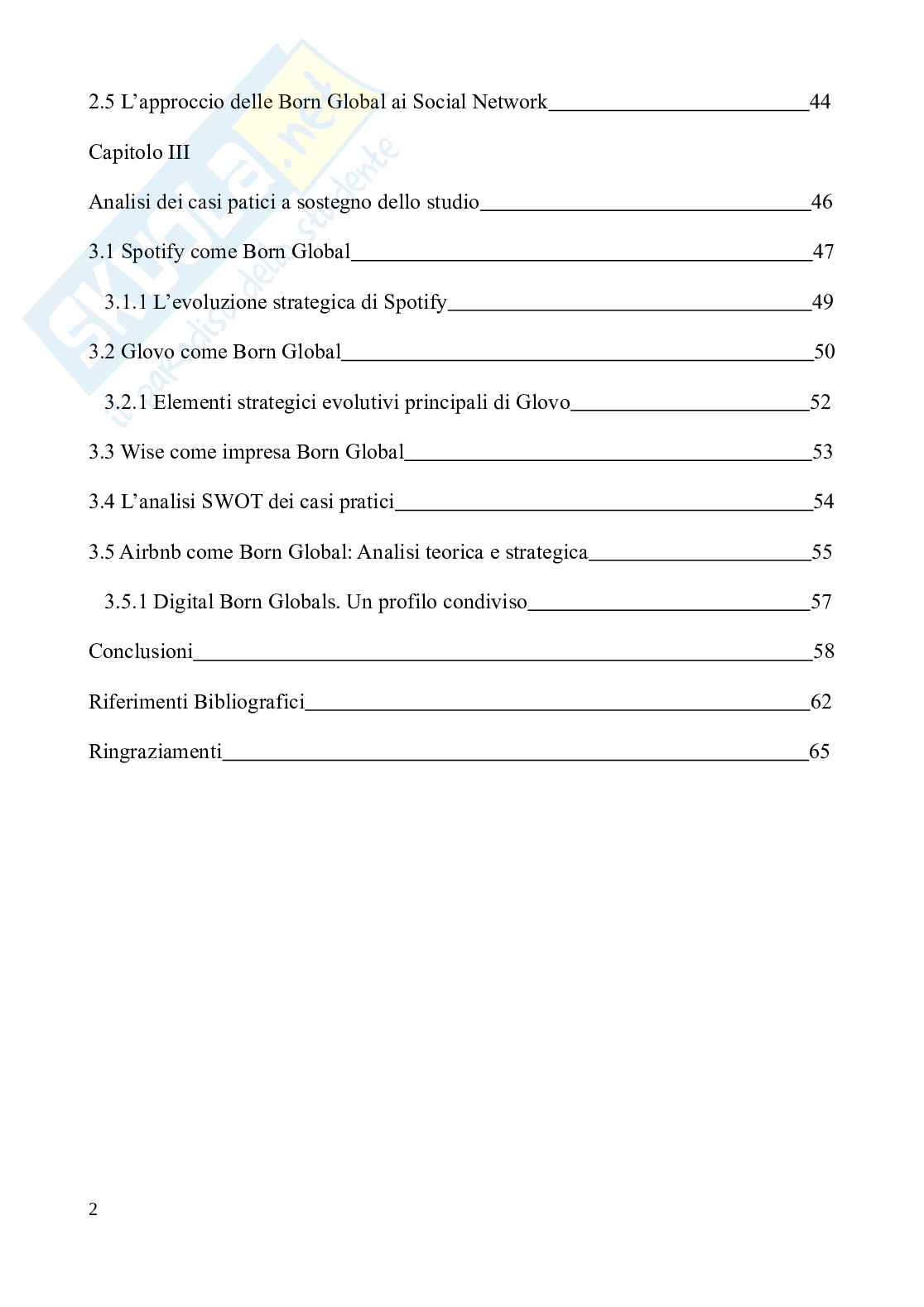 Dall’idea al successo: il modello delle Born Global Pag. 2