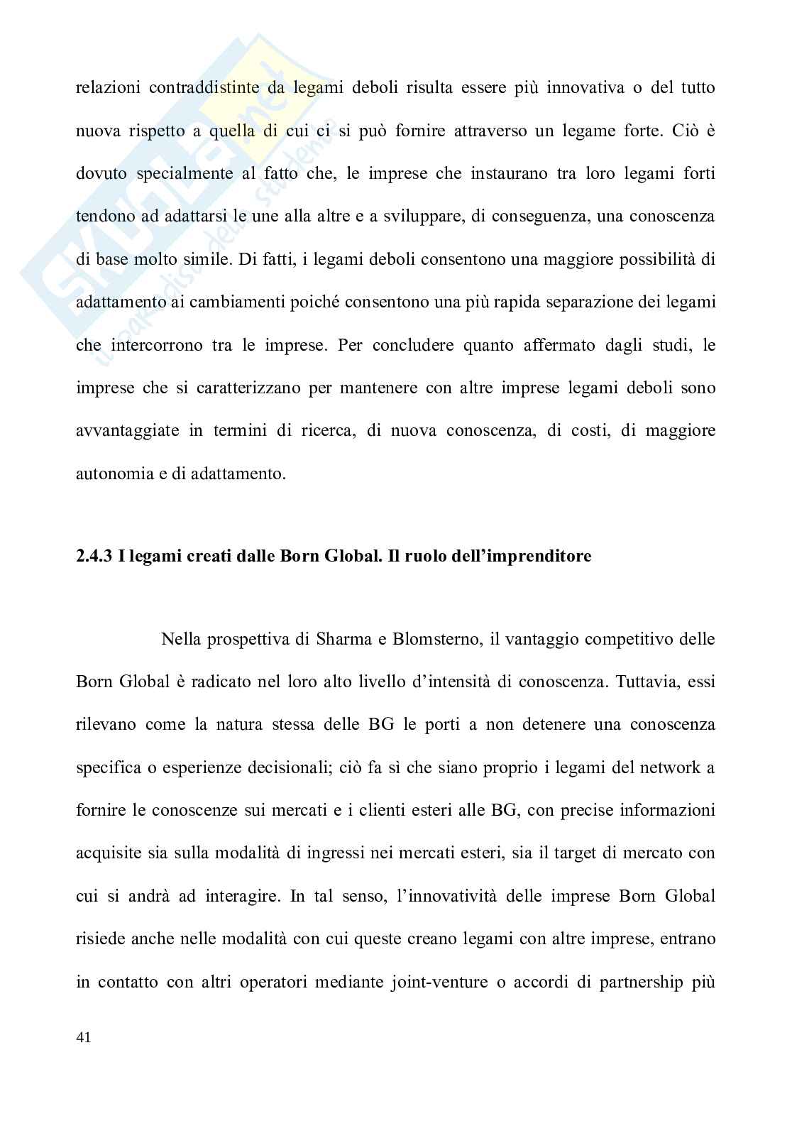 Dall’idea al successo: il modello delle Born Global Pag. 41