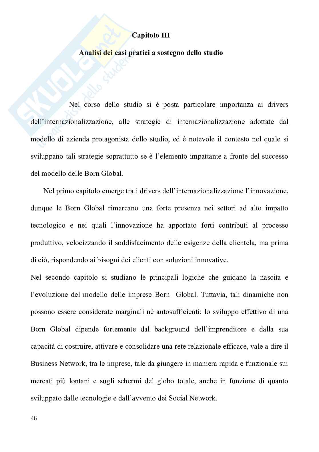 Dall’idea al successo: il modello delle Born Global Pag. 46