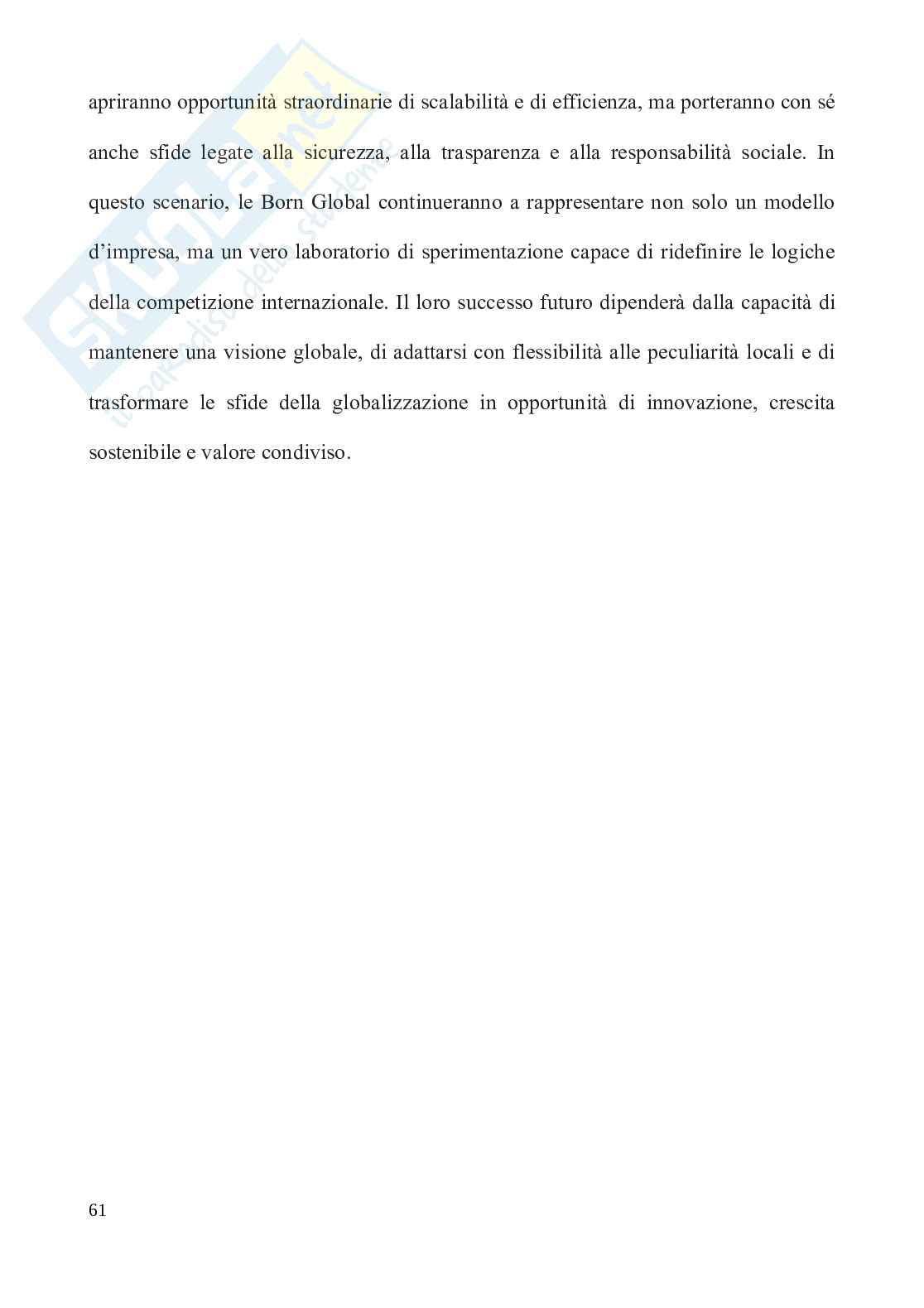 Dall’idea al successo: il modello delle Born Global Pag. 61