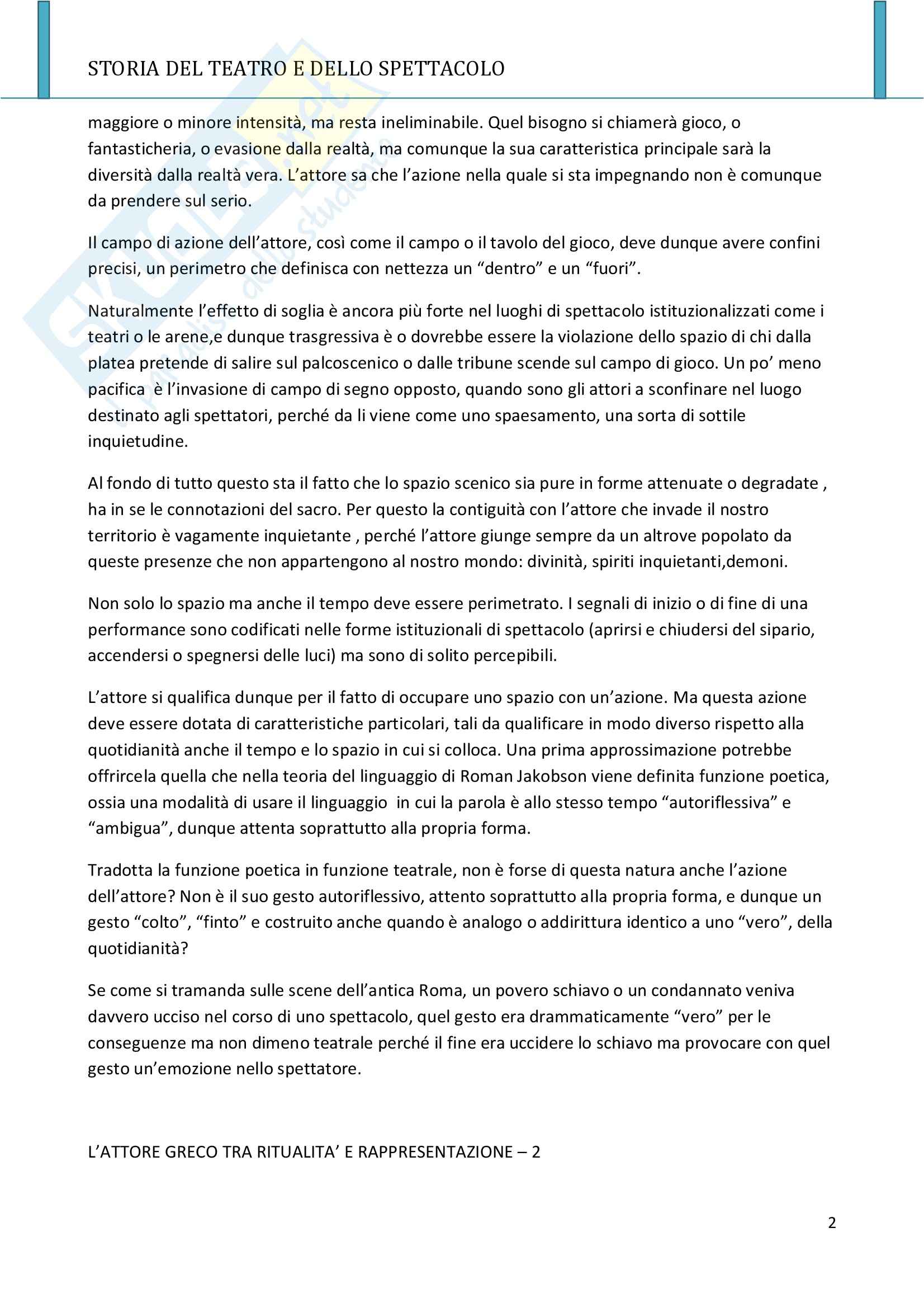Riassunto esame Storia del teatro e dello spettacolo, prof. Allegri, libro consigliato L'arte e il mestiere, Luigi Allegri Pag. 2