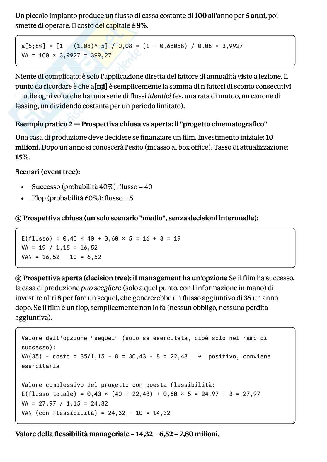 Approfondimento Valutazione finanziaria Pag. 2