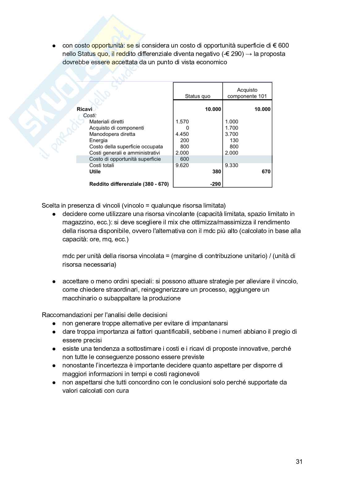 Controllo di gestione  Pag. 31