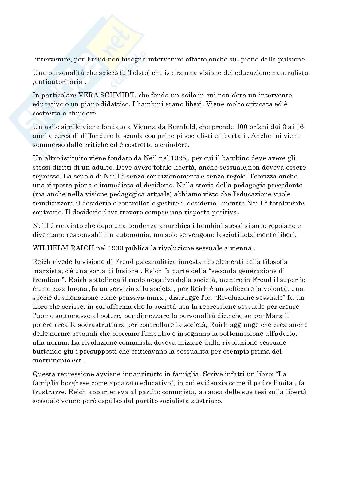 Appunti di Storia della pedagogia e delle Istituzioni educative sul 900 pedagogico  Pag. 26