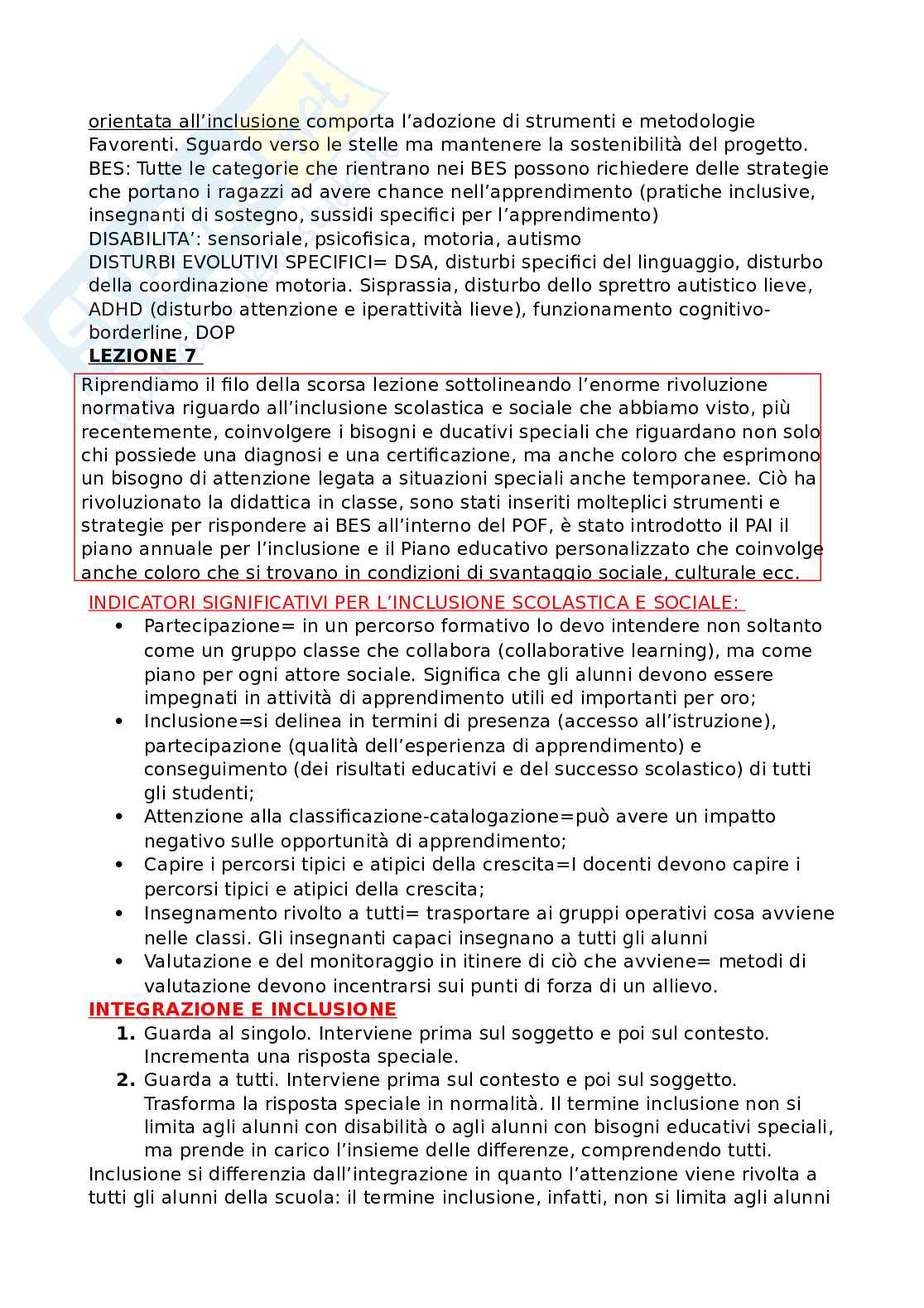 Appunti delle lezioni di Pedagogia Speciale Pag. 16