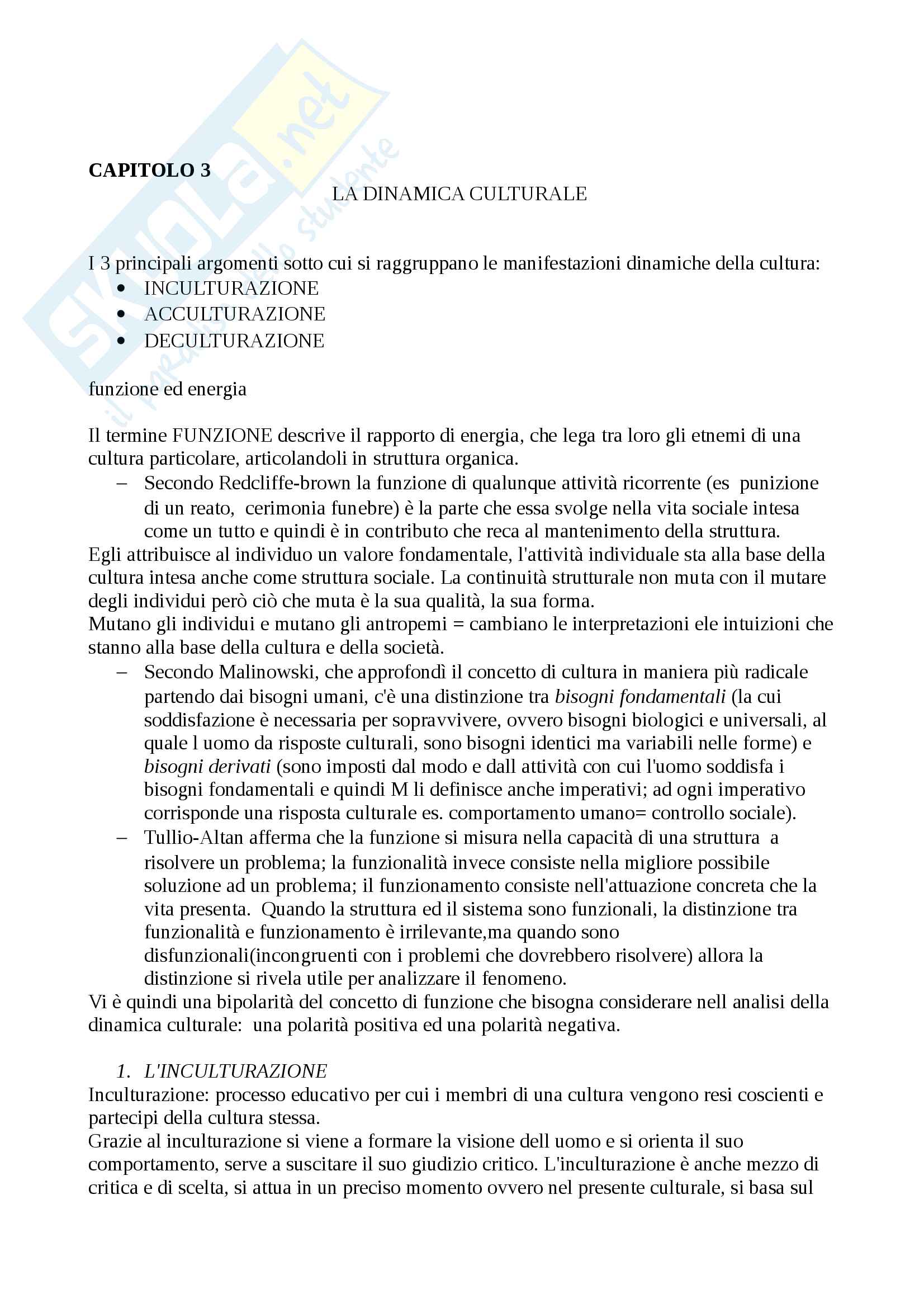Riassunto esame Antropologia culturale, docente prof. Palmisano, libro consigliato Uomo,cultura, società, Bernardo Bernardi Pag. 11