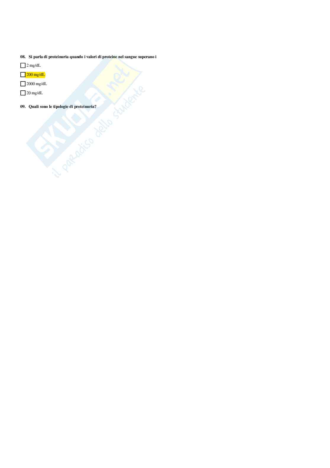 Paniere Biochimica clinica - Risposte multiple - aggiornato (2026) Pag. 61