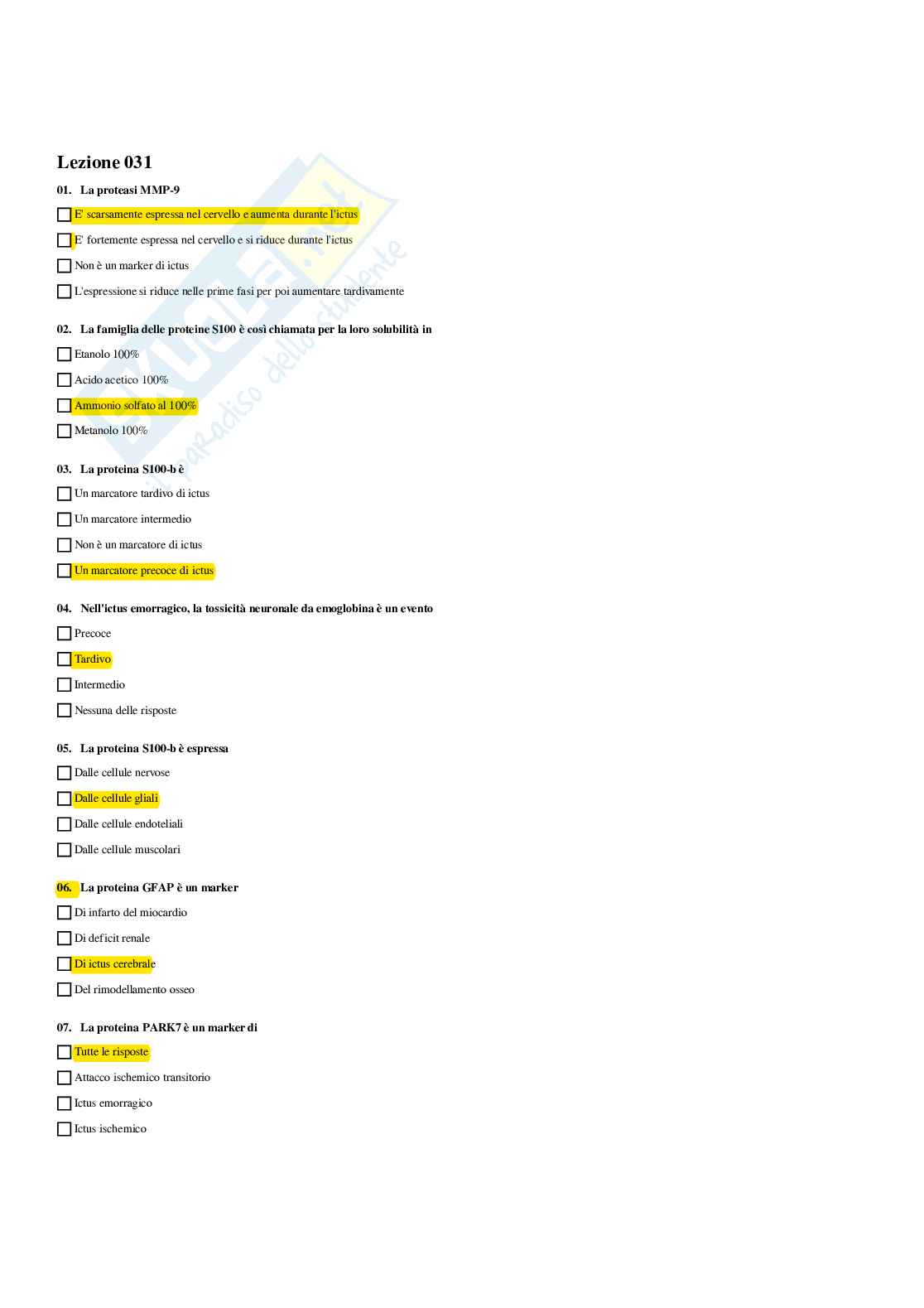 Paniere Biochimica clinica - Risposte multiple - aggiornato (2026) Pag. 66