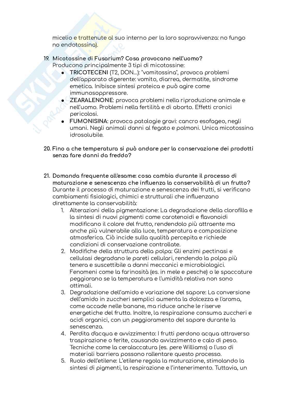 Domande d'esame Patologia delle derrate vegetali Pag. 11