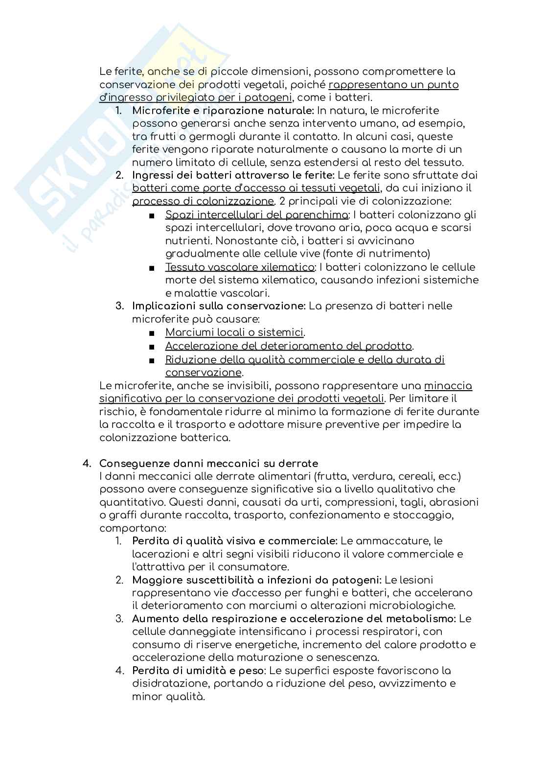 Domande d'esame Patologia delle derrate vegetali Pag. 2