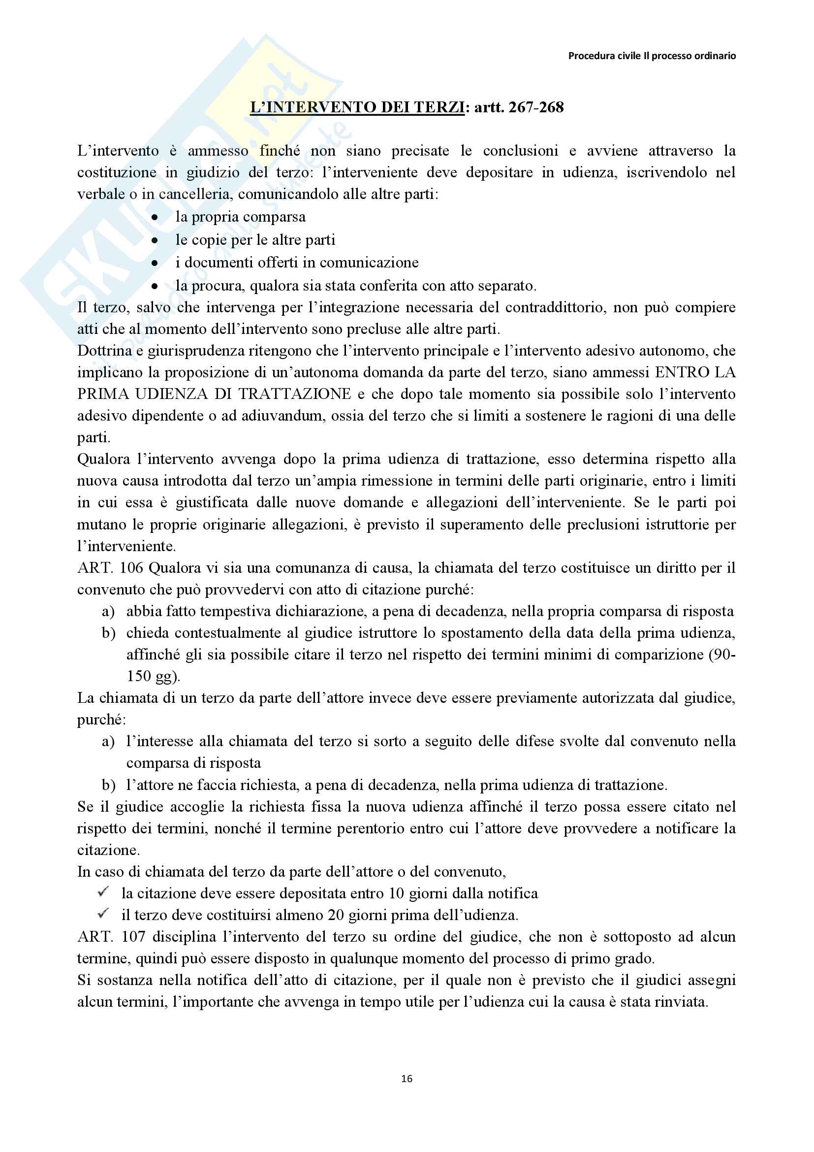 02 Procedura civile: il processo ordinario Pag. 16