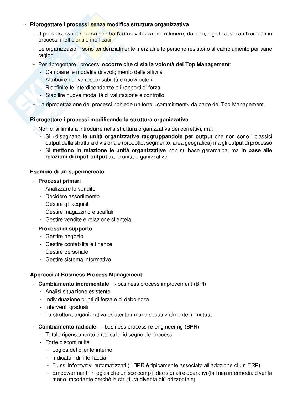 Riassunto esame Organizzazione aziendale, Prof. Sardi Alberto, libro consigliato Modelli di business e forme organizzative, McGraw-Hill Pag. 46