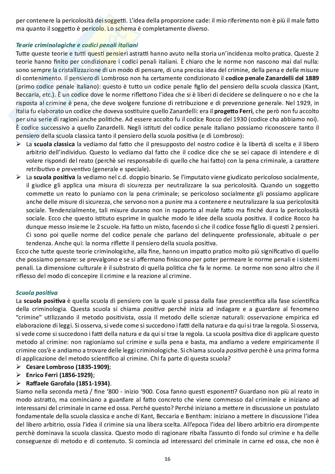 Appunti completi delle lezioni di Criminologia  Pag. 16