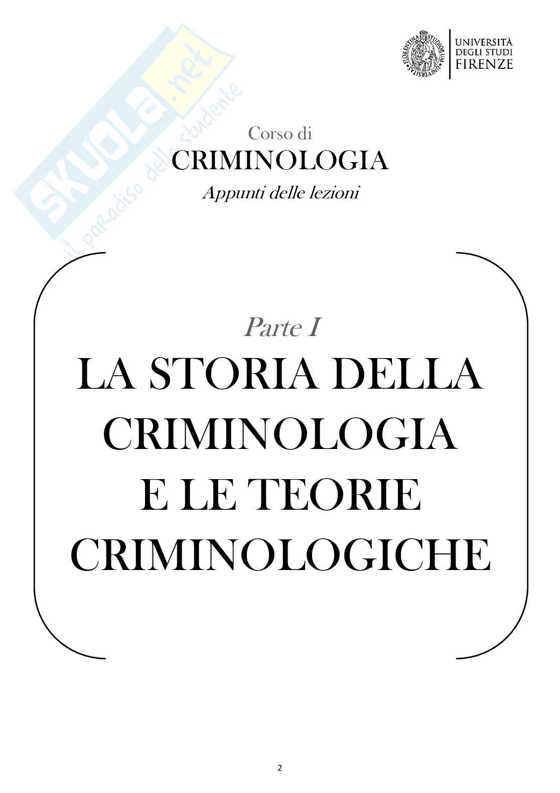Appunti completi delle lezioni di Criminologia  Pag. 2