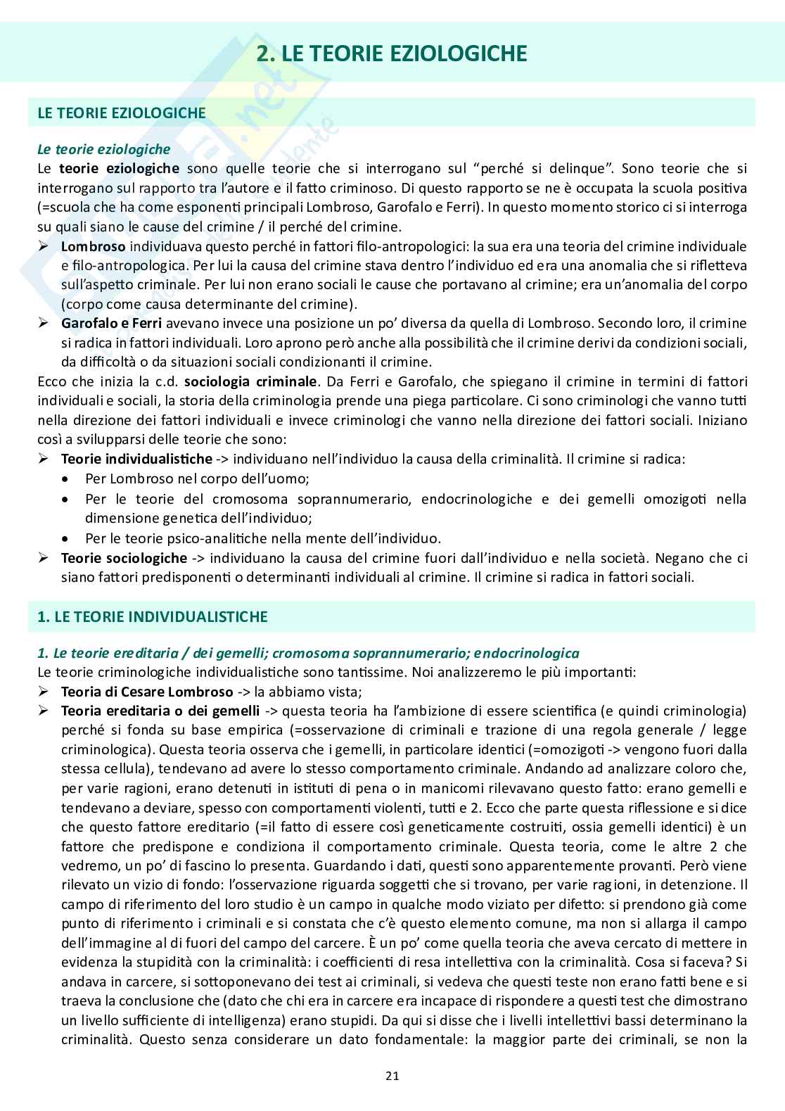 Appunti completi delle lezioni di Criminologia  Pag. 21