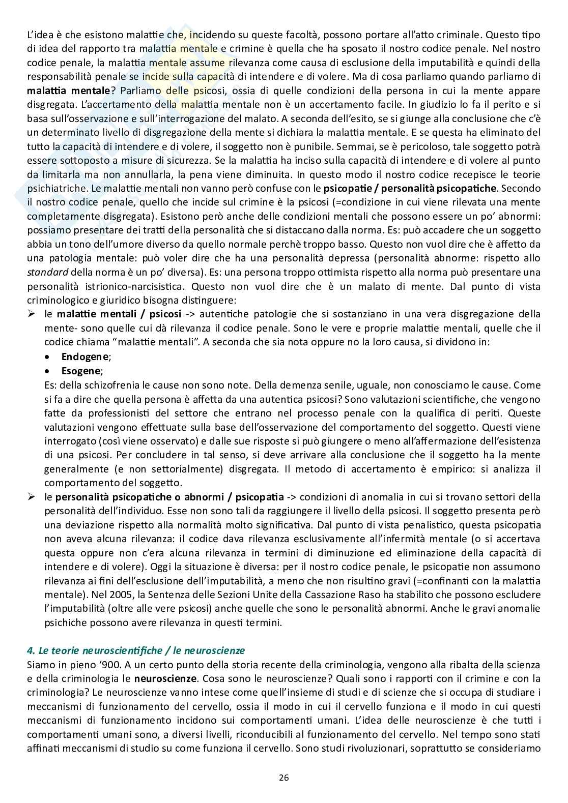 Appunti completi delle lezioni di Criminologia  Pag. 26