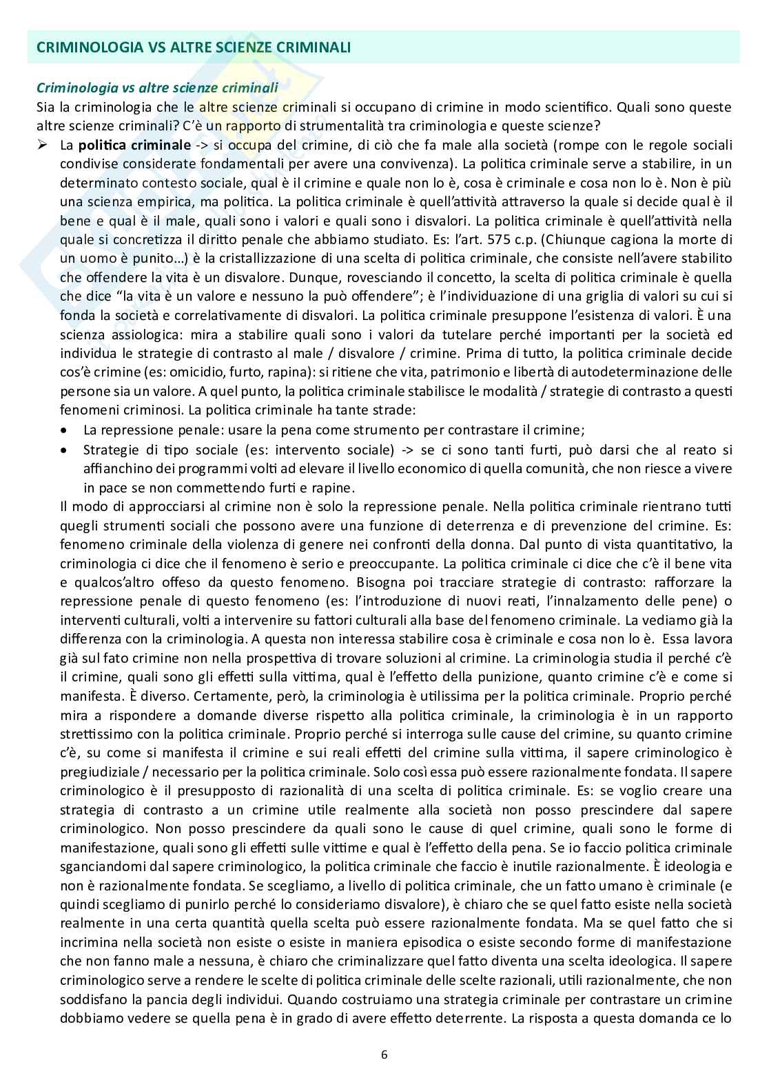 Appunti completi delle lezioni di Criminologia  Pag. 6
