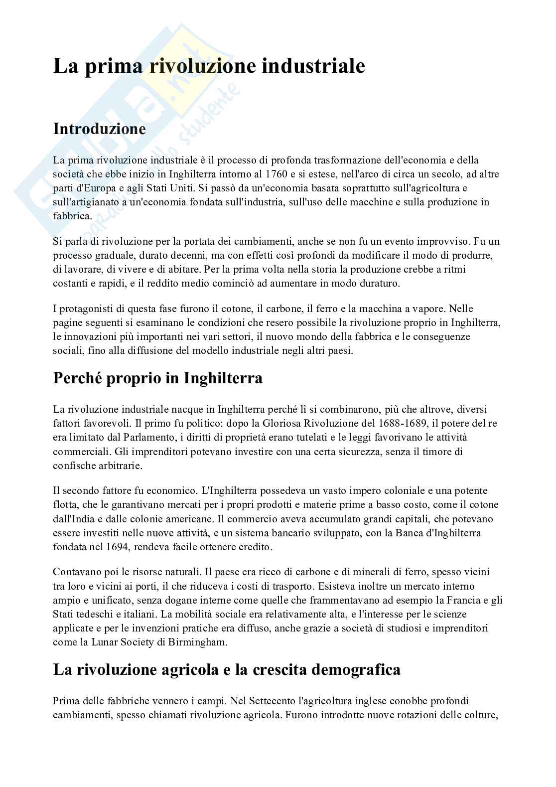 Prima rivoluzione industriale Pag. 1