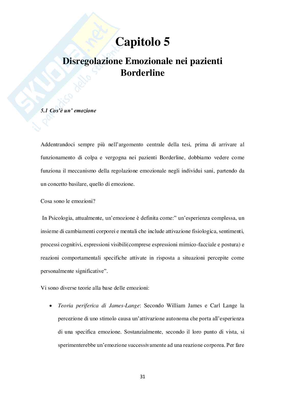 Colpa e vergogna nei pazienti con disturbo borderline di personalità Pag. 31