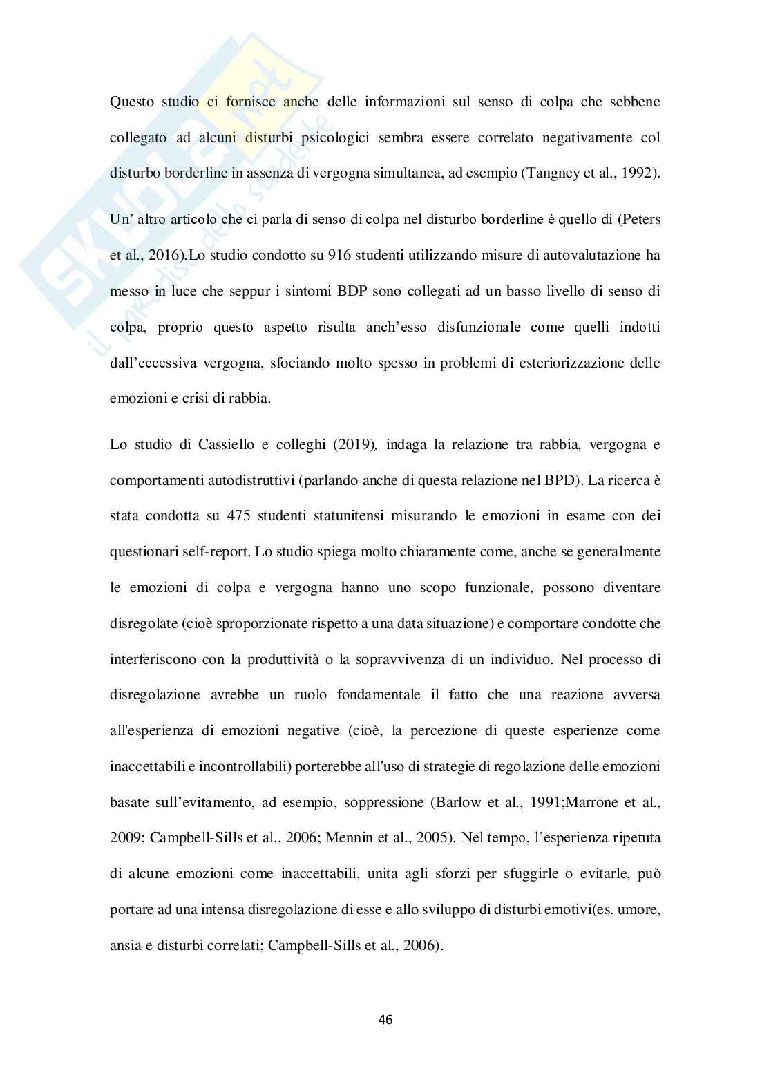 Colpa e vergogna nei pazienti con disturbo borderline di personalità Pag. 46