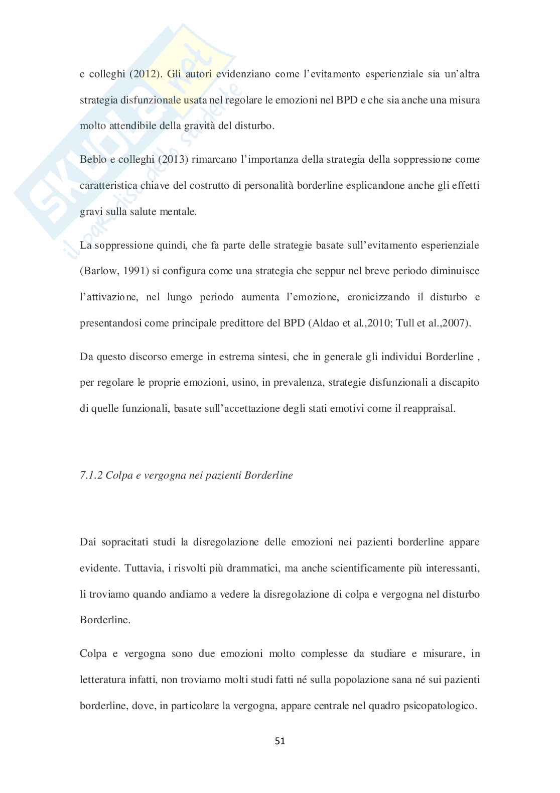 Colpa e vergogna nei pazienti con disturbo borderline di personalità Pag. 51