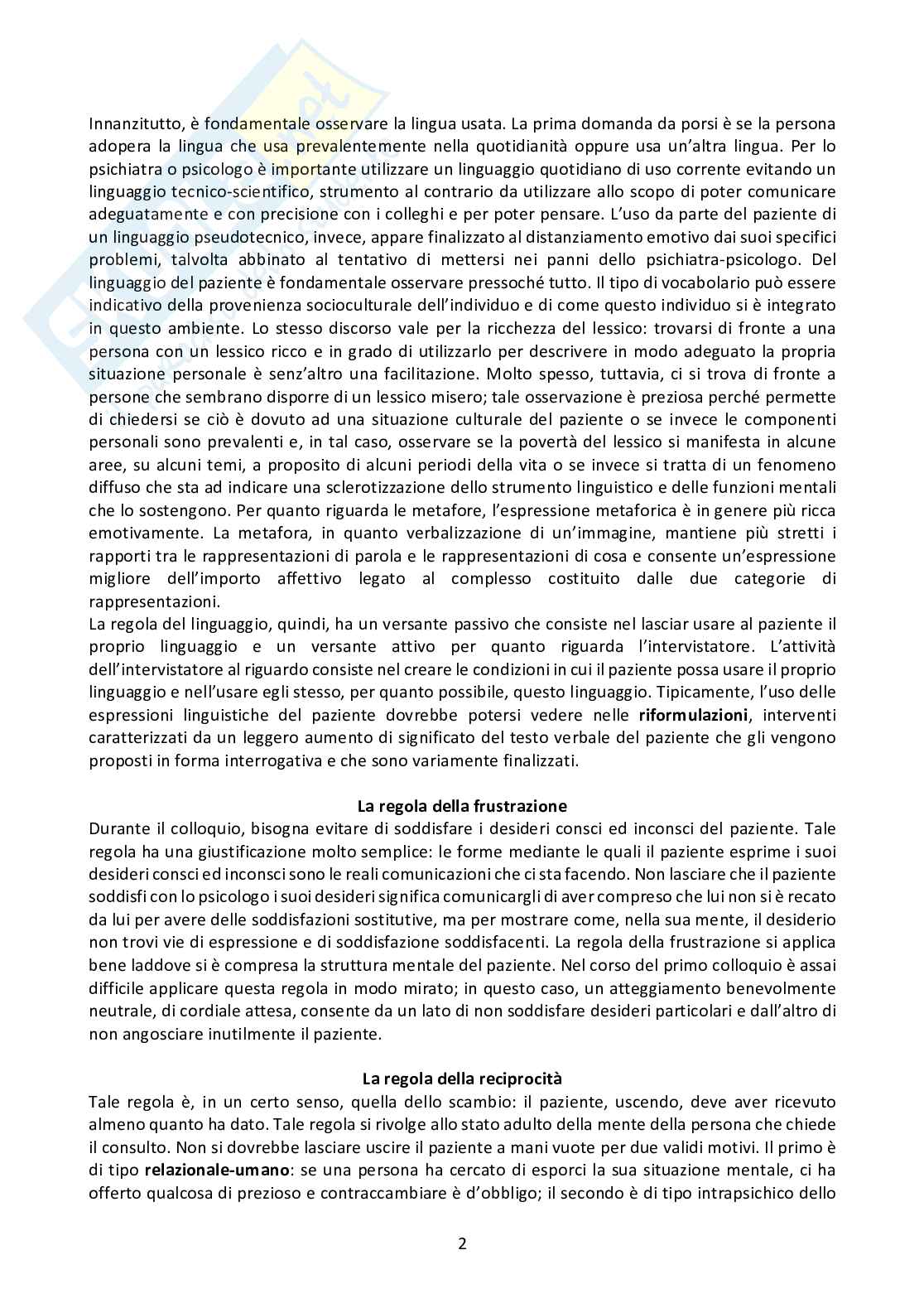 Riassunto per esame di Valutazioni e Interventi in Psicologia Clinica, prof. Viviana Langher, libro consigliato Tencnica del colloquio, Antonio A. Semi Pag. 2
