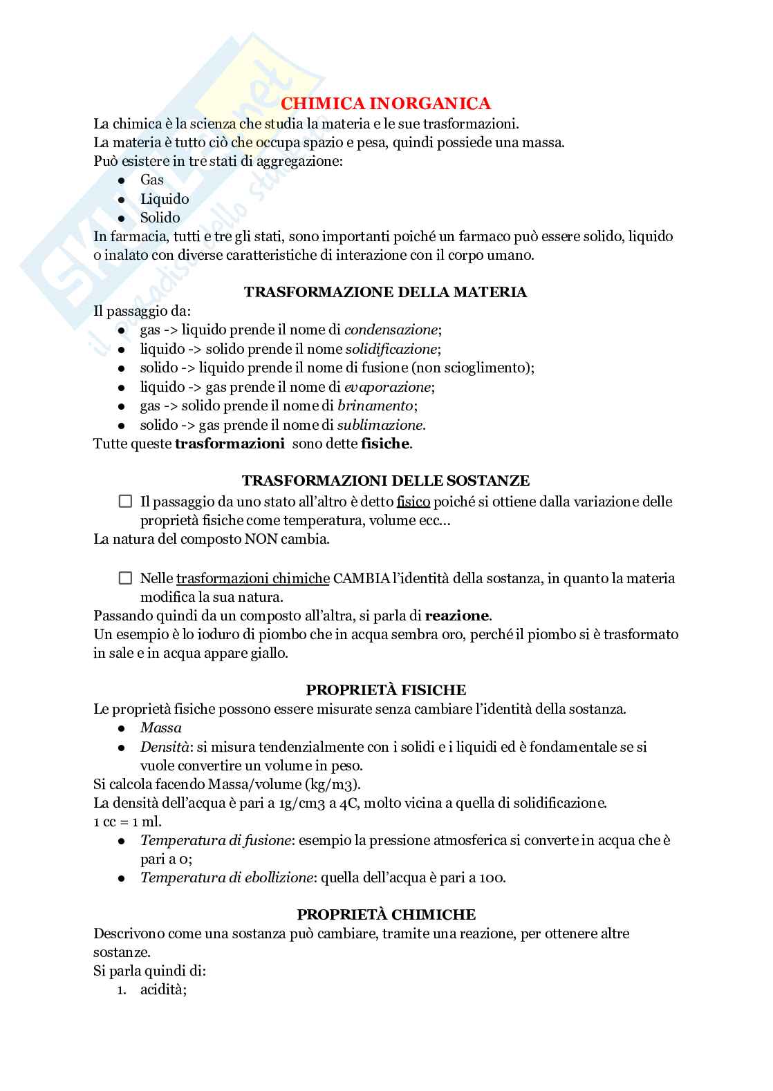 Chimica inorganica  Pag. 1