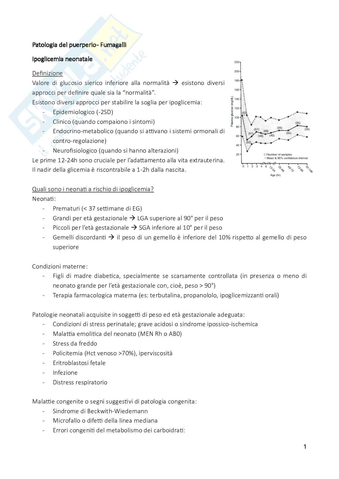 Patologia del puerperio - neonatologia Pag. 1