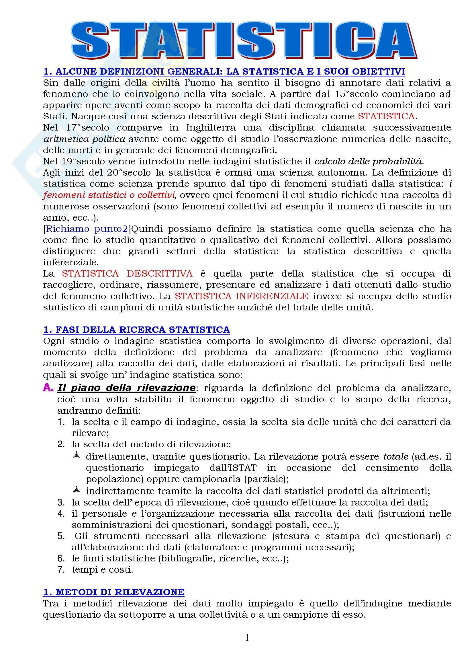 Elementi di Statistica Pag. 1