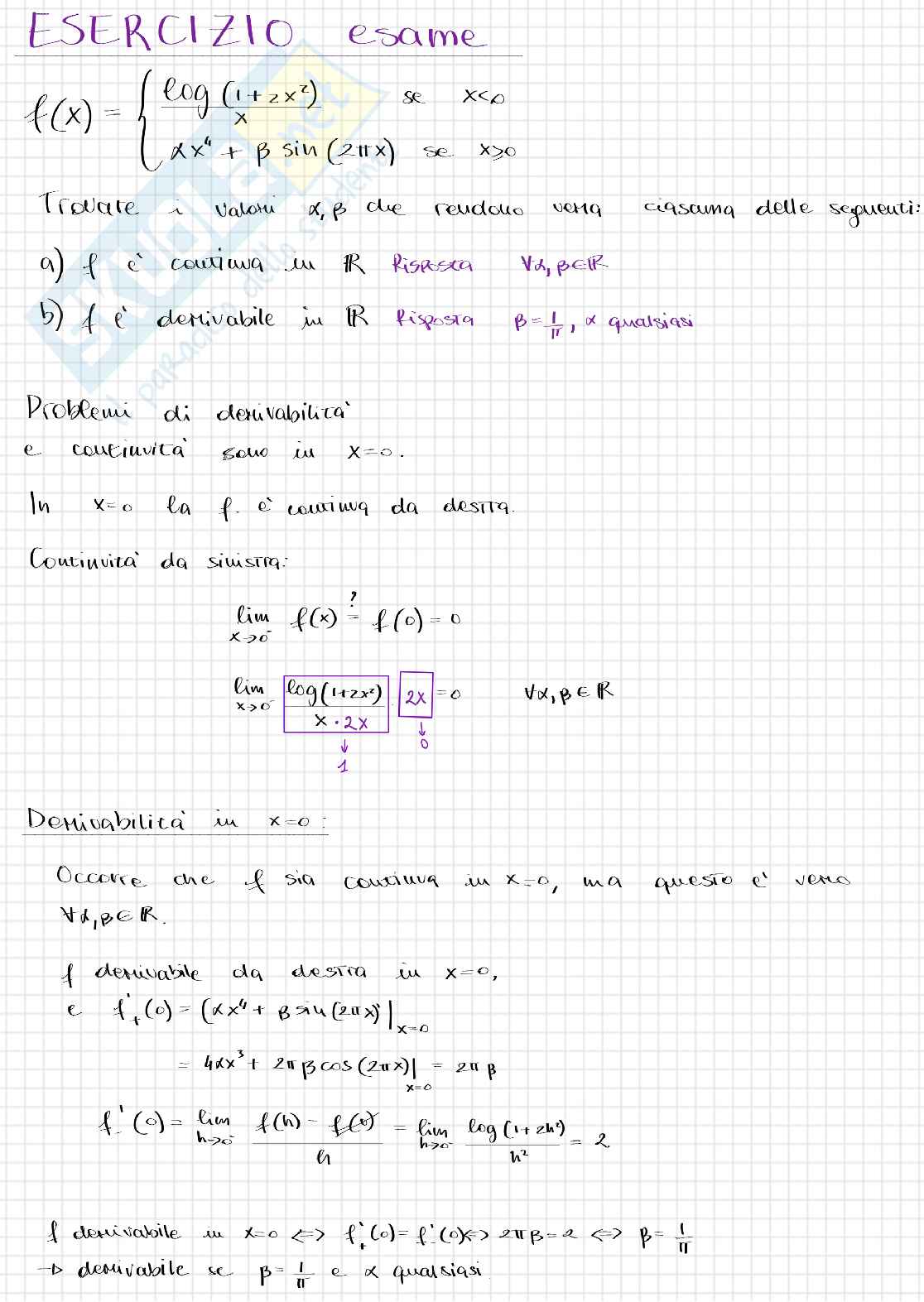 Appunti del corso di Analisi matematica I sulle derivate - parte 4 Pag. 1