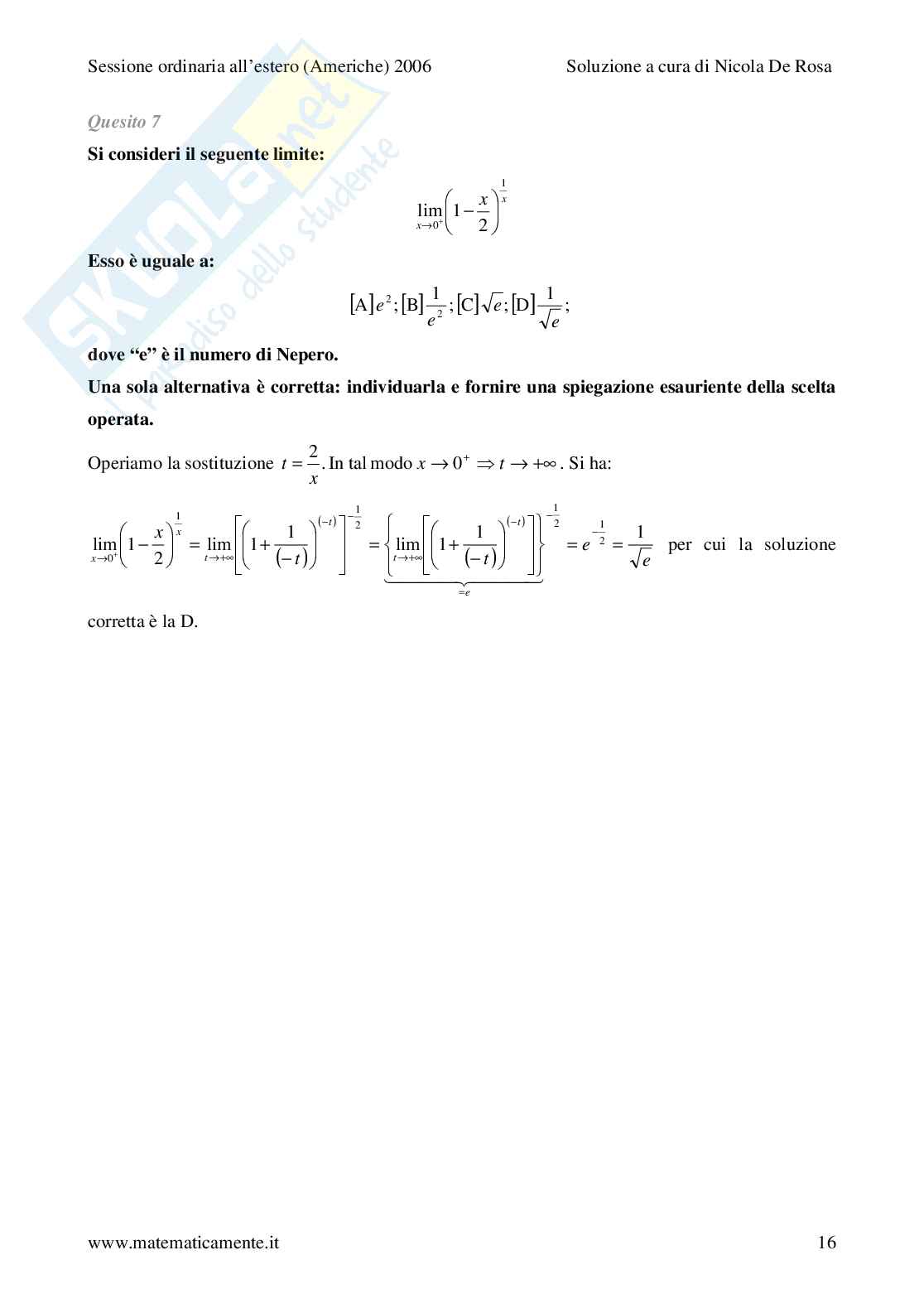 2006 - Liceo scientifico sessione ordinaria - scuole italiane all'estero Pag. 16