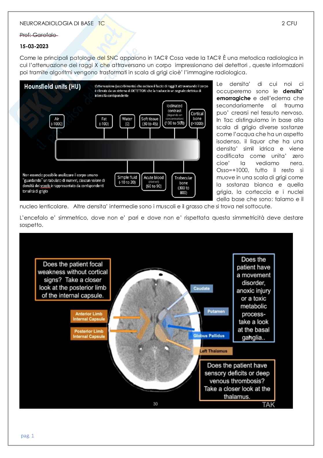 Neuroradiologia tc Pag. 1