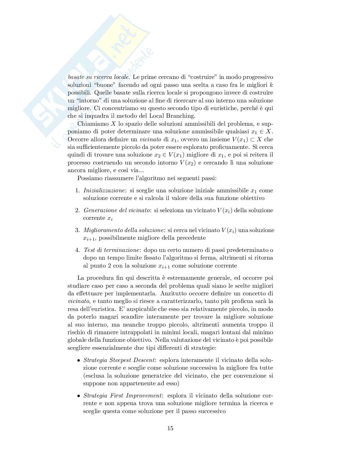 Ottimizzazione topologica di reti di tipo Internet Protocol con il metodo del Local Branching Pag. 16