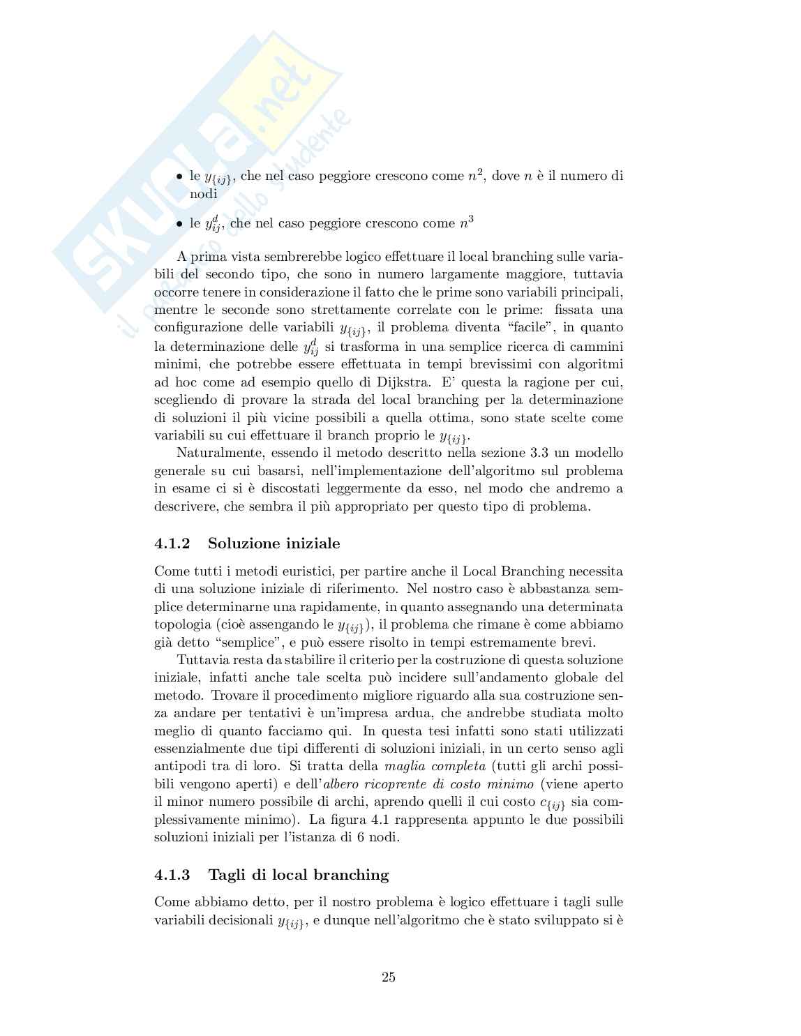 Ottimizzazione topologica di reti di tipo Internet Protocol con il metodo del Local Branching Pag. 26