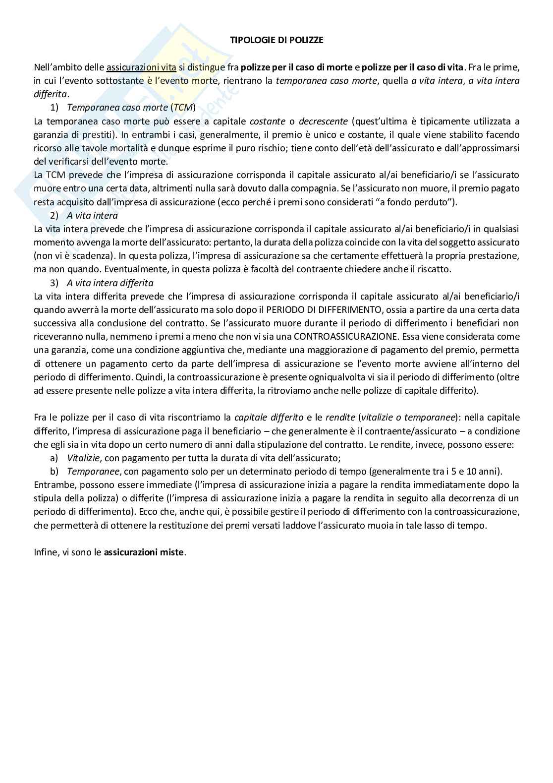 Appunti di  Economia delle aziende di assicurazione - Ramo vita Pag. 16