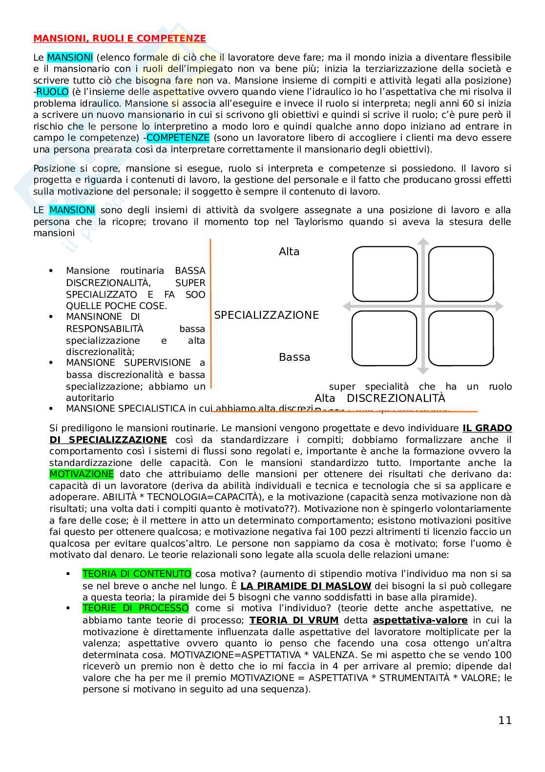 Teoria Organizzazione e sistemi informativi (OSI) Pag. 11