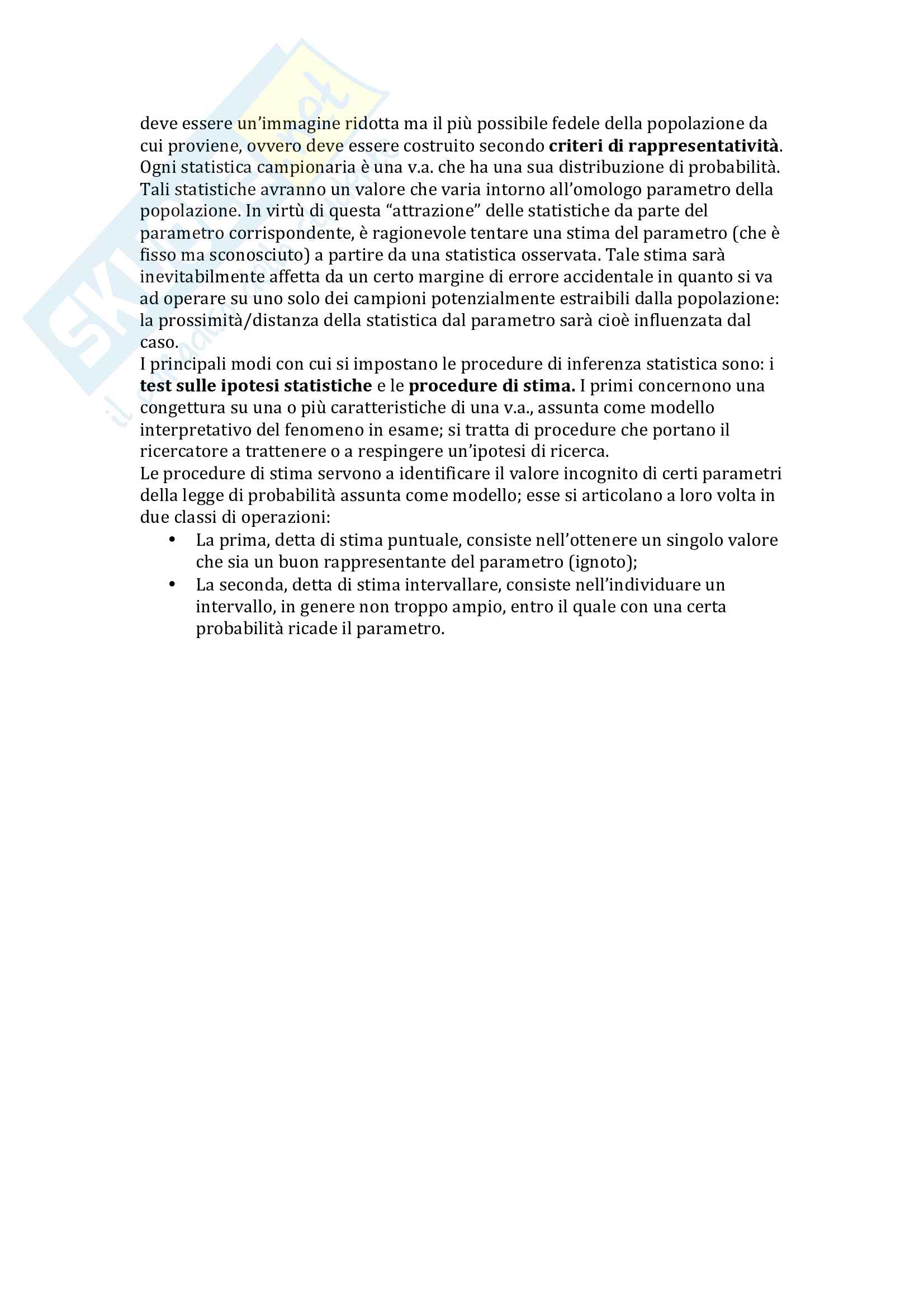 Riassunto esame Statistica, prof. Rosato, libro ...