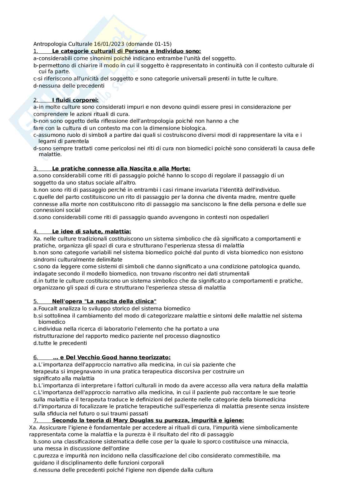 Appunti di Antropologia e psicologia  Pag. 1