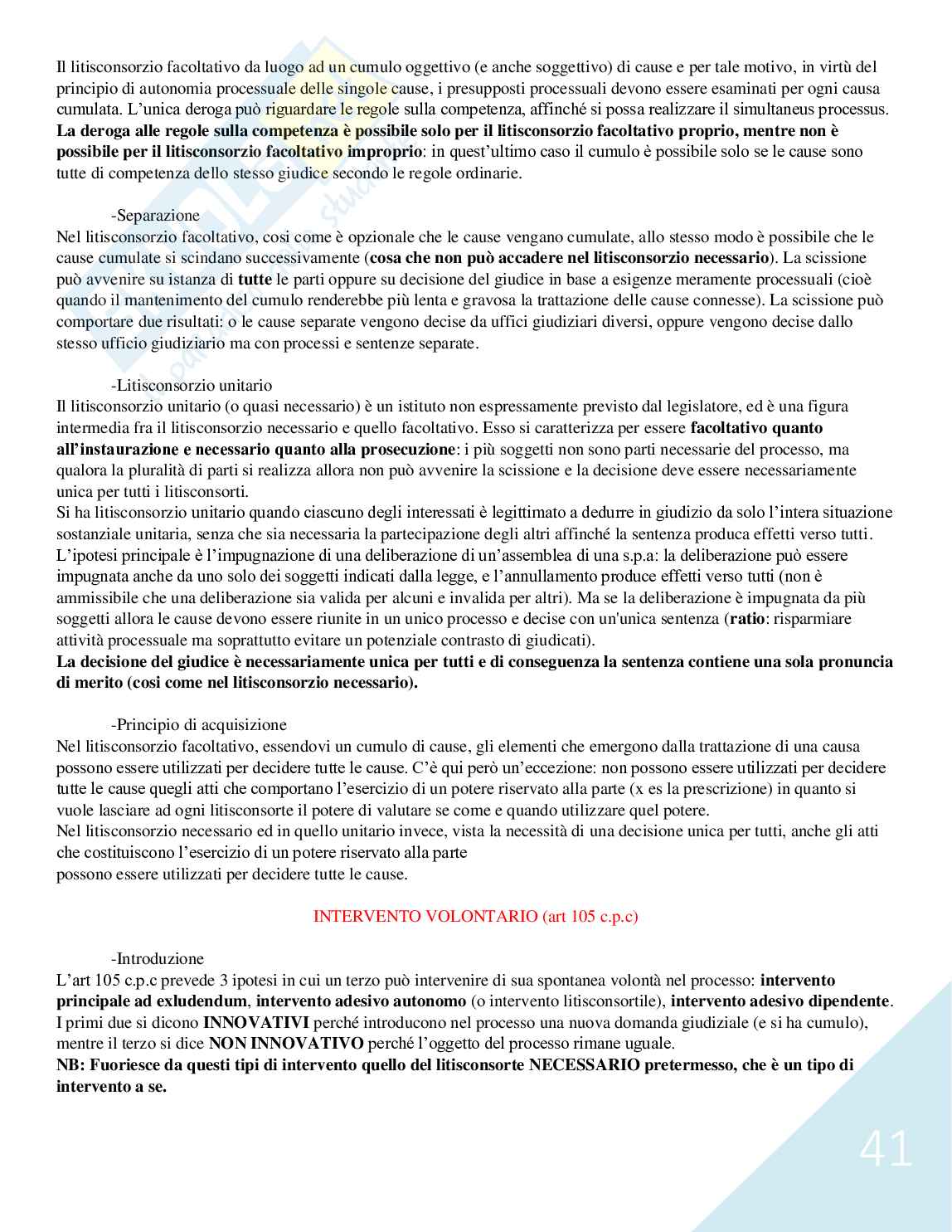 Riassunto esame Diritto processuale civile, prof. Marinucci, libri consigliati "Diritto processuale civile, I principi generali (Vol I) e Il processo di cognizione (Vol II) , Luiso", e "L'esecuzione forzata e i procedimenti speciali, Mandrioli". Pag. 41