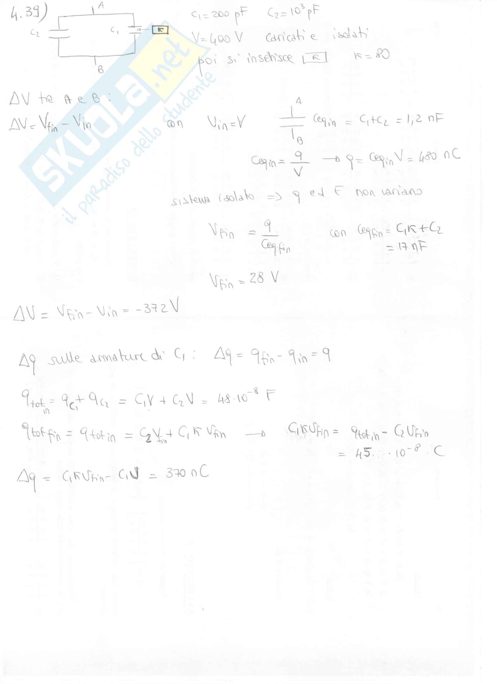 Fisica II - Esercizi svolti capitoli 3 e 4 Pag. 16