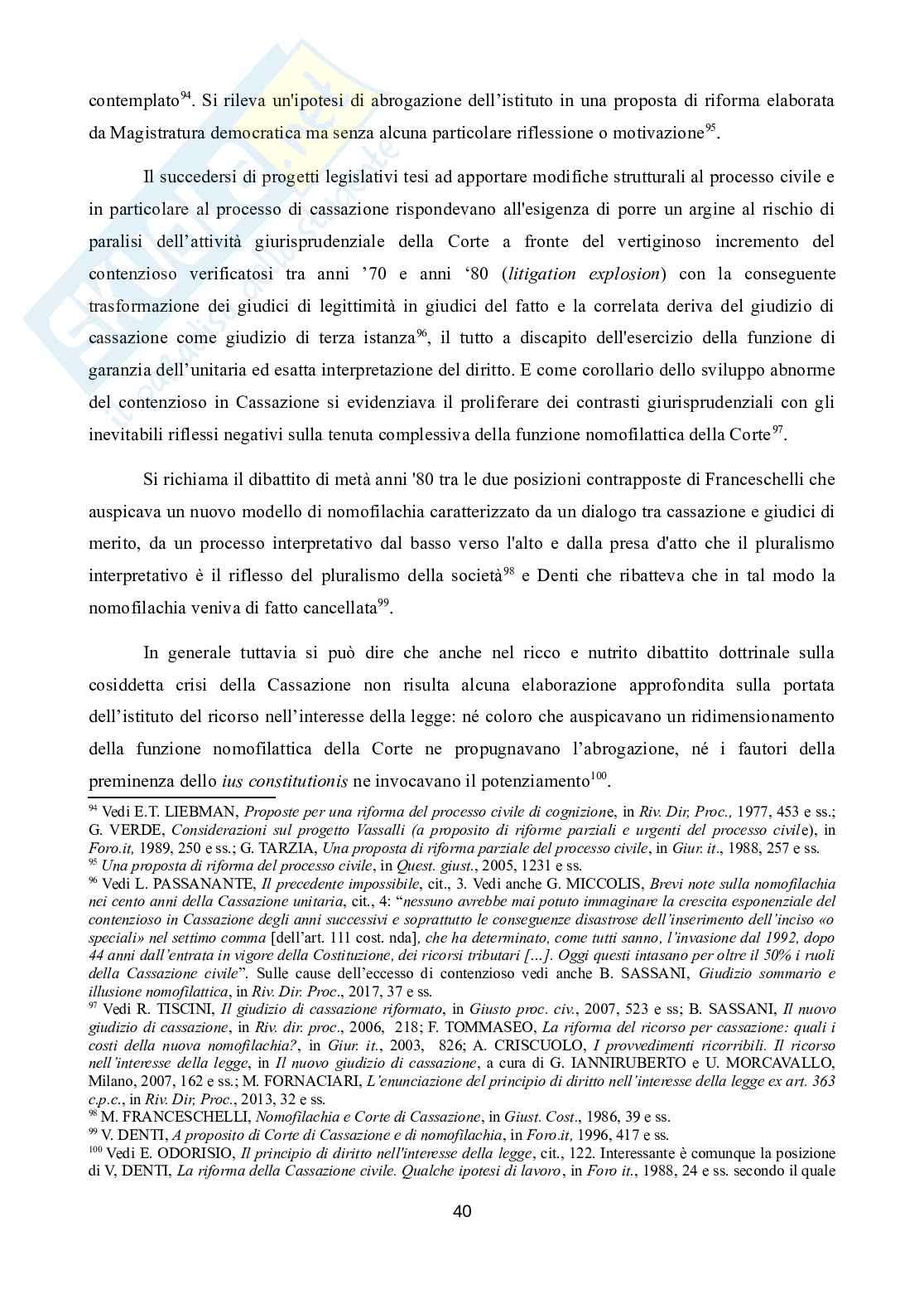 Principio di diritto e nomofilachia nel giudizio di Cassazione. Una prospettiva critica Pag. 41