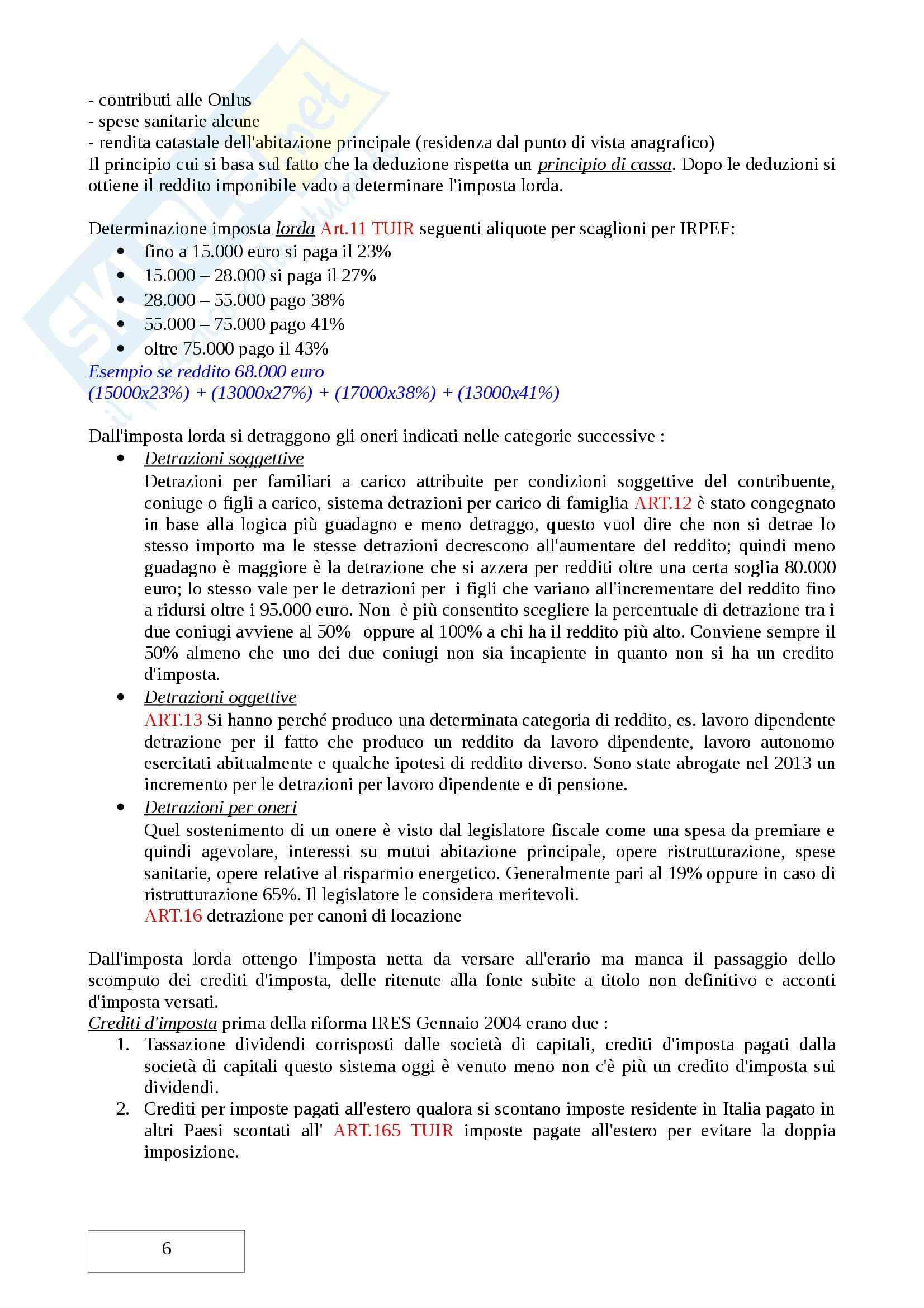 Secondo Parziale, Diritto tributario Pag. 6