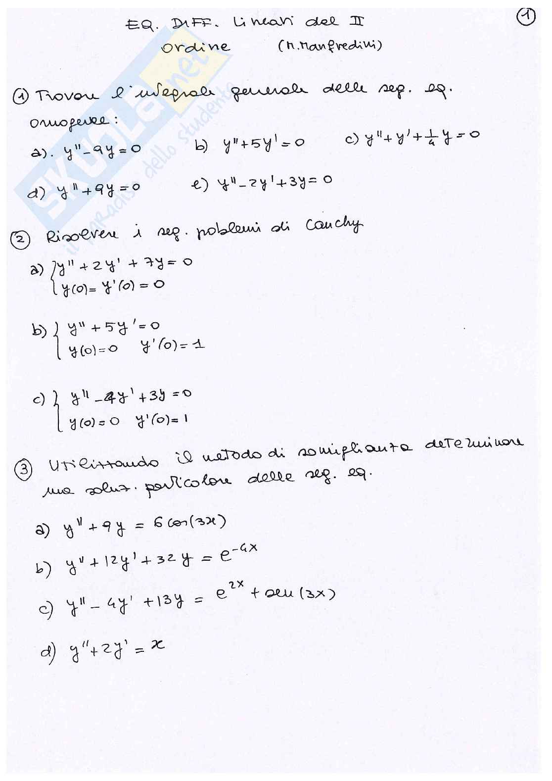 Equazioni differenziali a variabili separabili Pag. 1