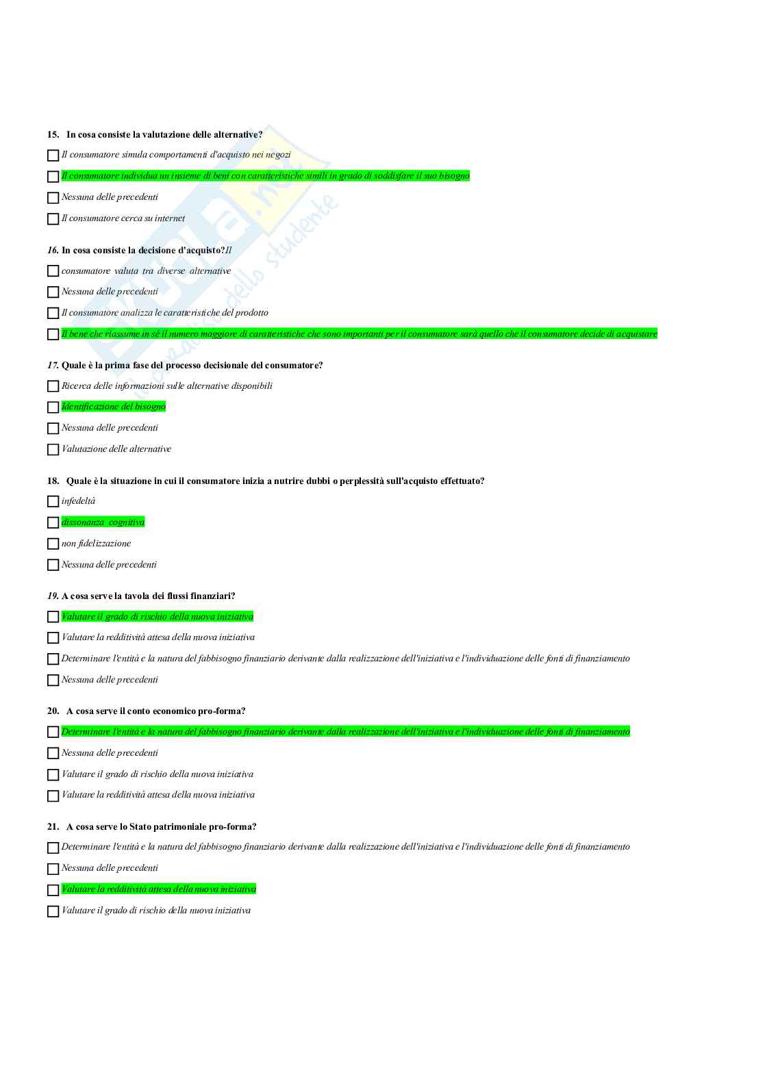 Paniere di Strategia d'impresa e organizzazione industriale (2025) - Risposte multiple e aperte Pag. 81