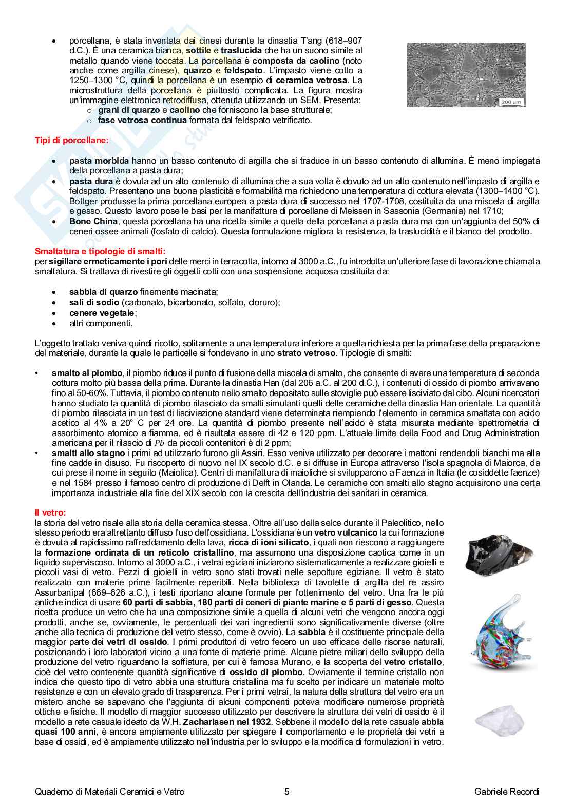 Appunti presi a lezione di Materiali ceramici e vetri Pag. 6