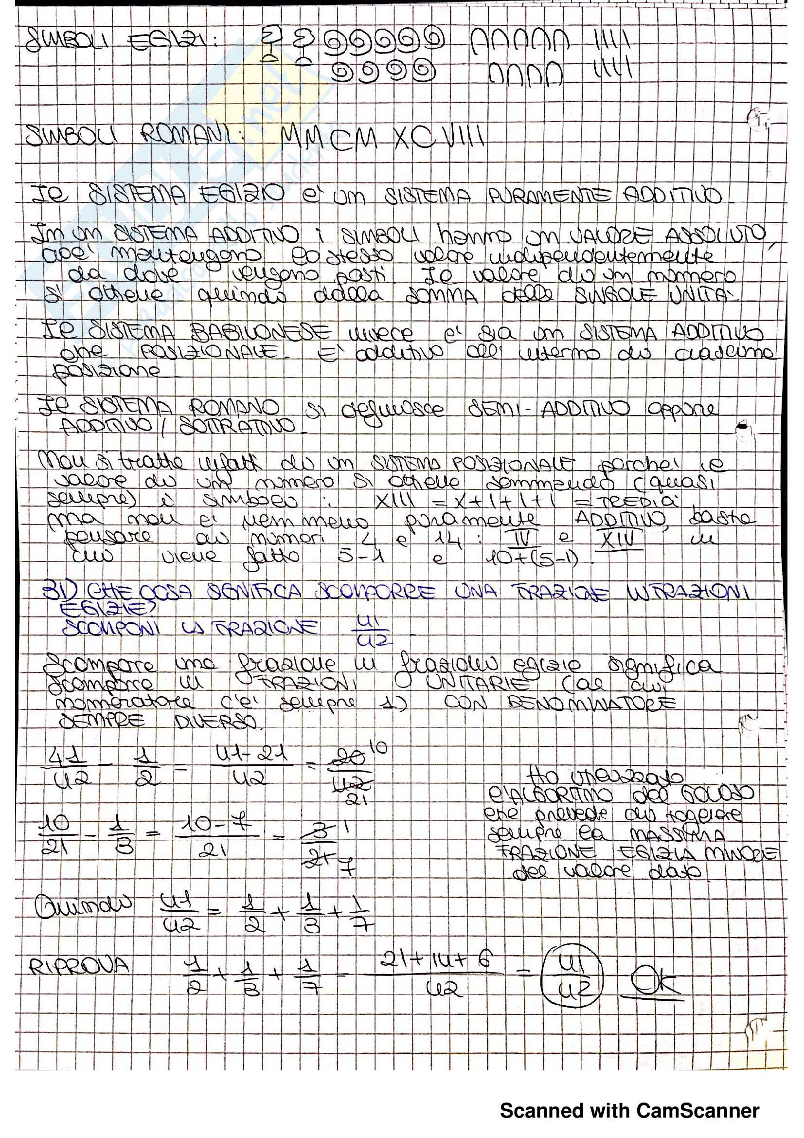 Esercizi Didattica, Epistemologia e Storia della Matematica: moltiplicazioni e divisioni egizie, numerazione babilonese, romana, tecniche di moltiplicazione, congruenza, equiestensione, equiscomponibilità Pag. 26